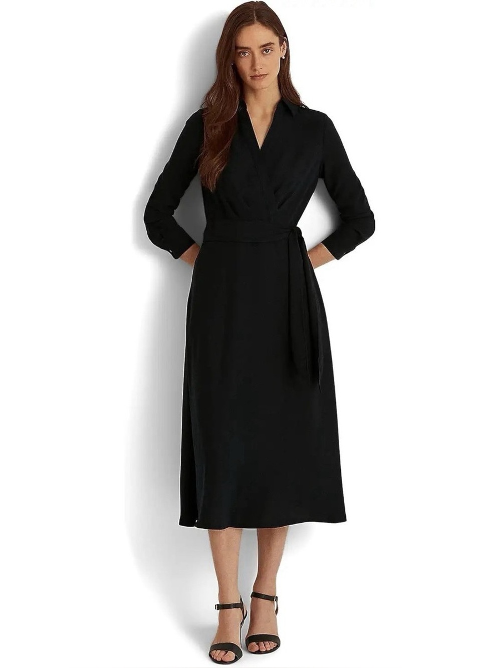 Lauren Ralph Lauren Long Sleeve Day Dress Women Size 12 Lighthouse Navy NEW!!